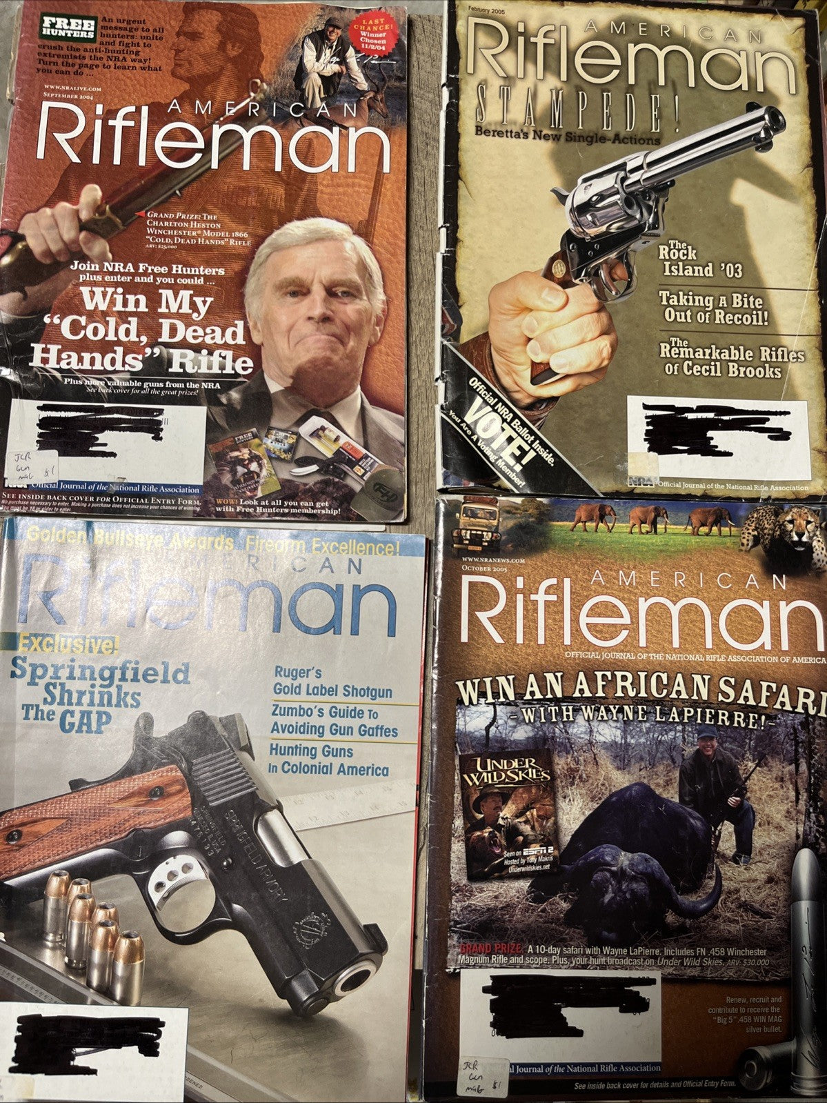 american rifleman magazine lot 4 Vintage American  Hunting NRA 2004/2005