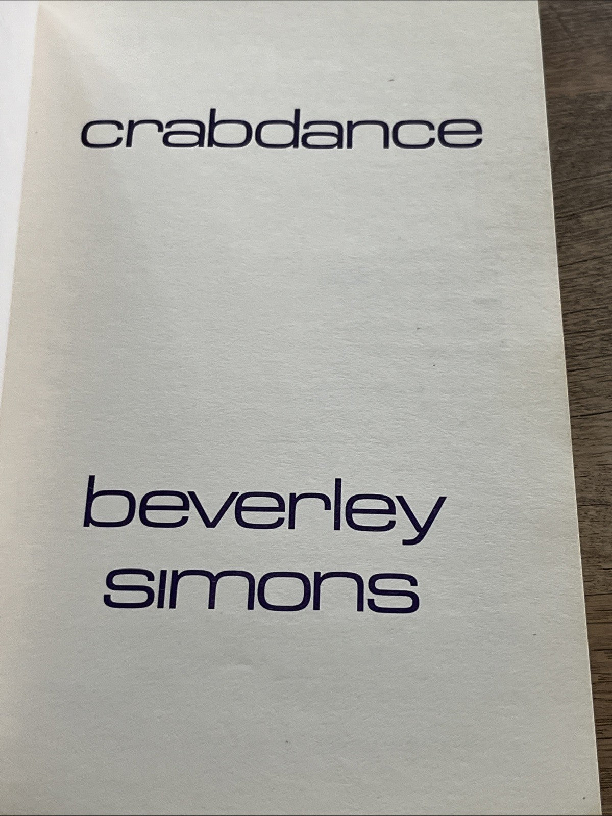 Crabdance by Beverley Simons (1972, Trade Paperback)