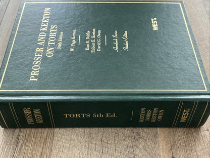 Prosser and Keeton on Torts Fifth Edition Student Edition 1988 Pocket Law Torts