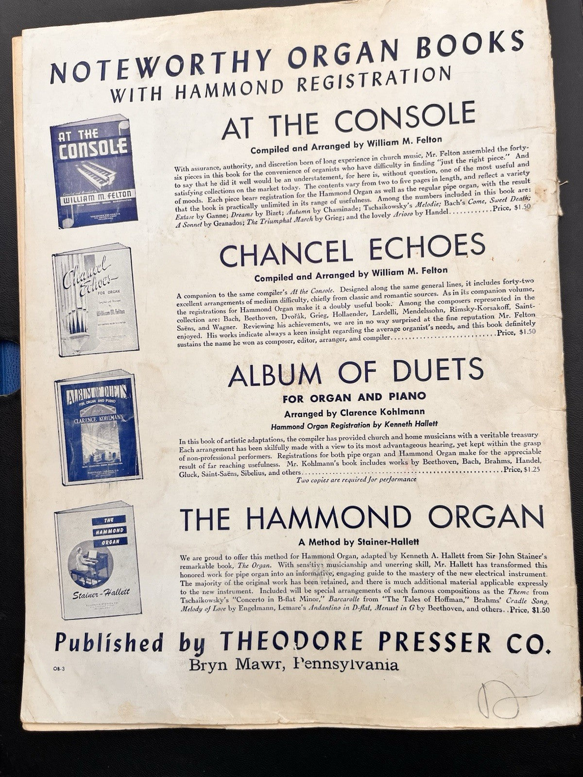 The Hammond Organ Stainer-Hallett