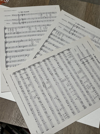 Antoine Busnois 5 French Songs For 3 Voices Or Instruments EML,174 Songs Sheet