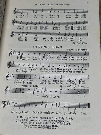 Songbook Sing High Sing Low 1946 Mary Alison Sanders For Singers From 7 To 17th