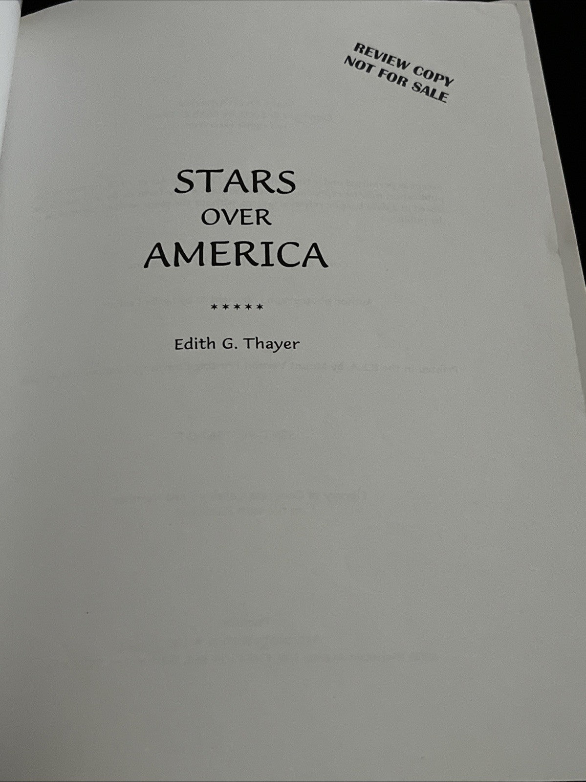 Stars Over America - Softcover Thayer, Edith G.