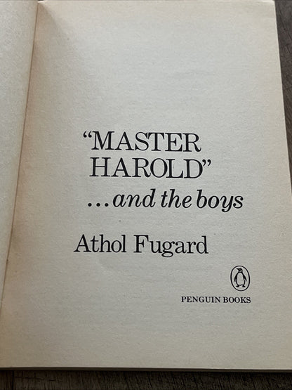 Master Harold And The Boys/Penguin Plays/Athol Fugard/1984/RARE