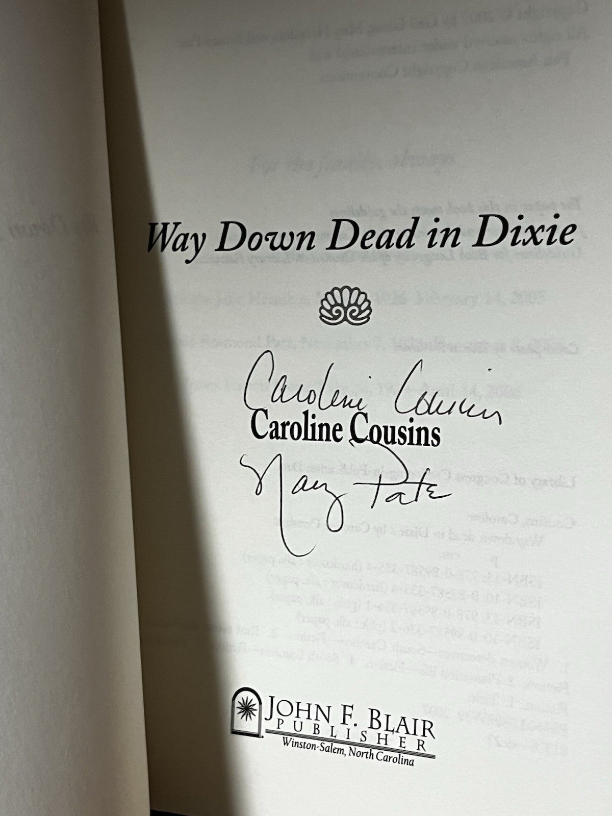 Caroline Cousin 3 Book Lot Dead In Dixie (Signed) Marsh Madness Fiddle Dee Death