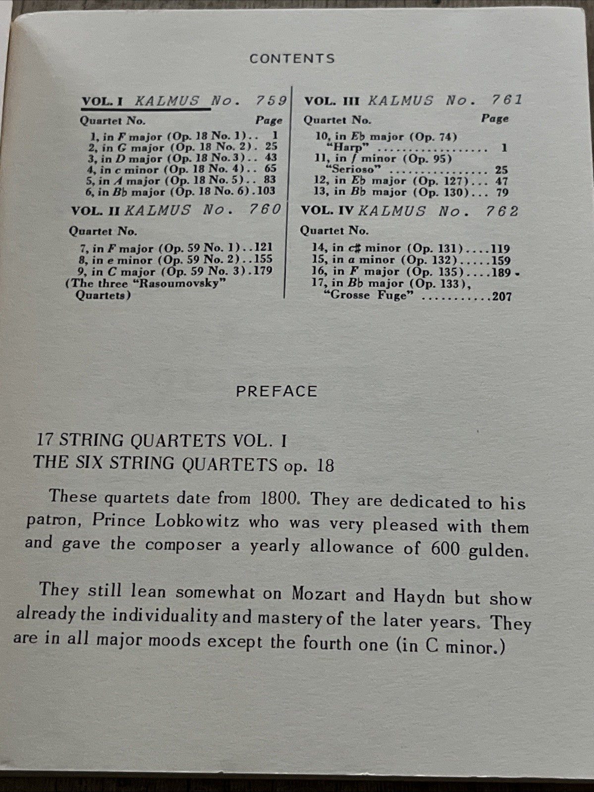Ludwig van Beethoven: The 17 String Quartets Complete in Four Volumes, Volume I