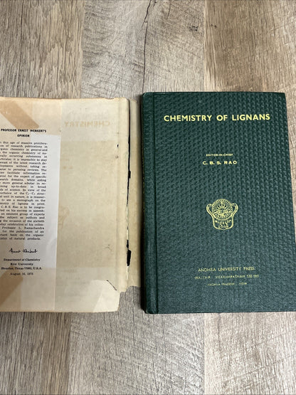 CHEMISTRY OF LIGNANS ANDHRA UNIVERSITY PRESS WALTAIR 1978 Ed In Chief C.B. S RAO