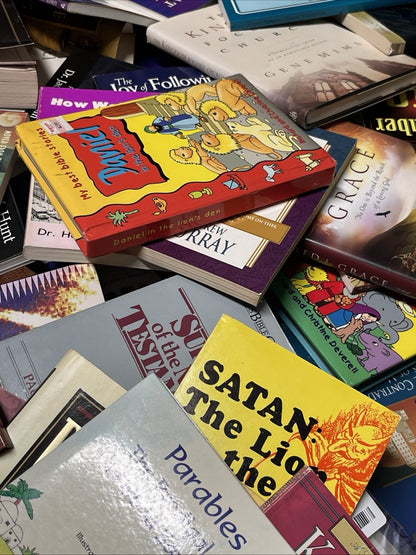 5 Lb Christian Book Collection, Religious Bookshelf Lot, Faith-Based Library