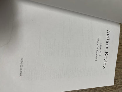 Indiana Review 2015 - 2016 Volume 37 and 38 Number 2