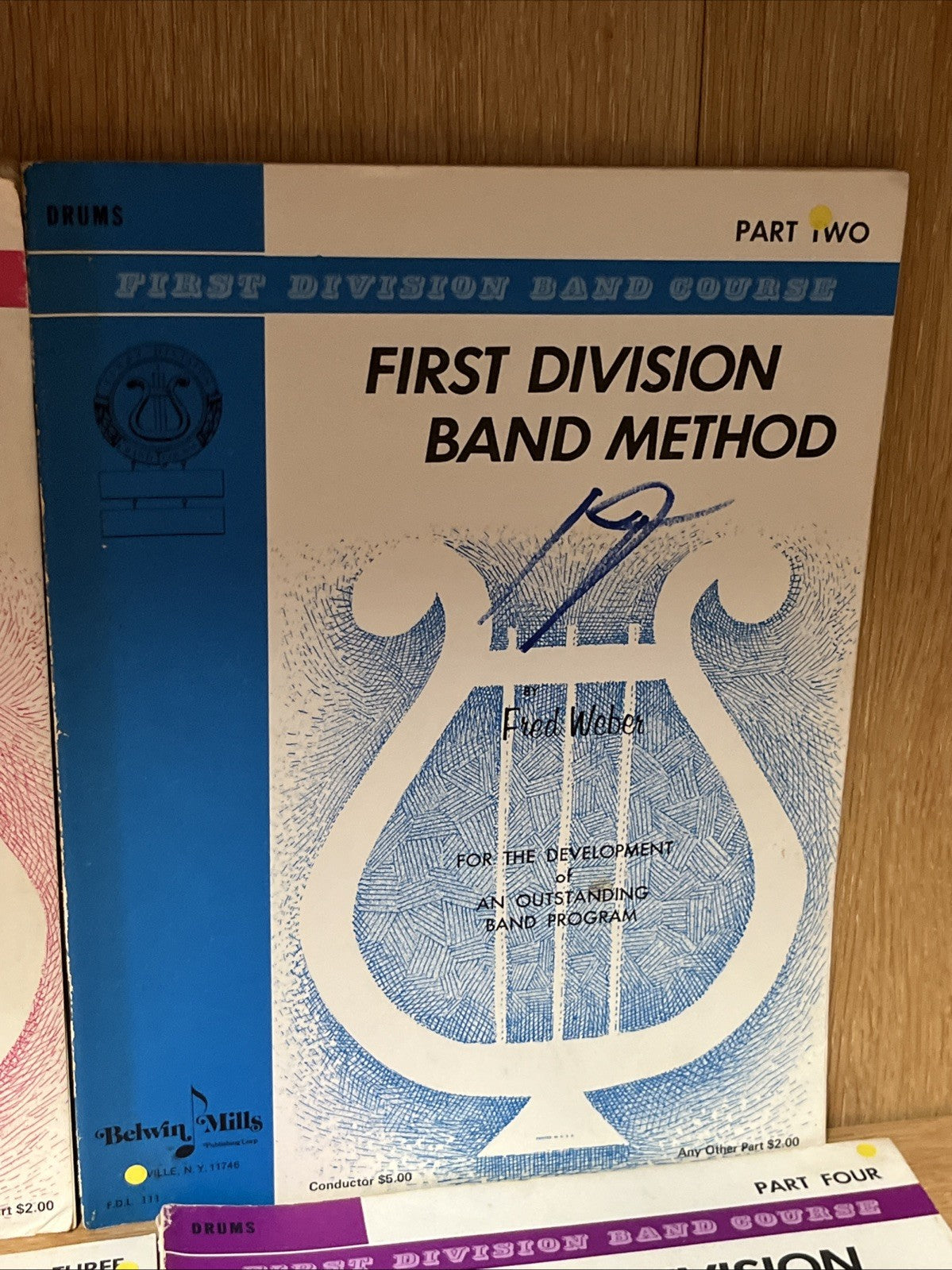 First Division Band Method Drum Sheet Book Lot Volume 1 - 4  (1960s)