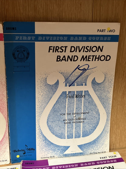 First Division Band Method Drum Sheet Book Lot Volume 1 - 4  (1960s)