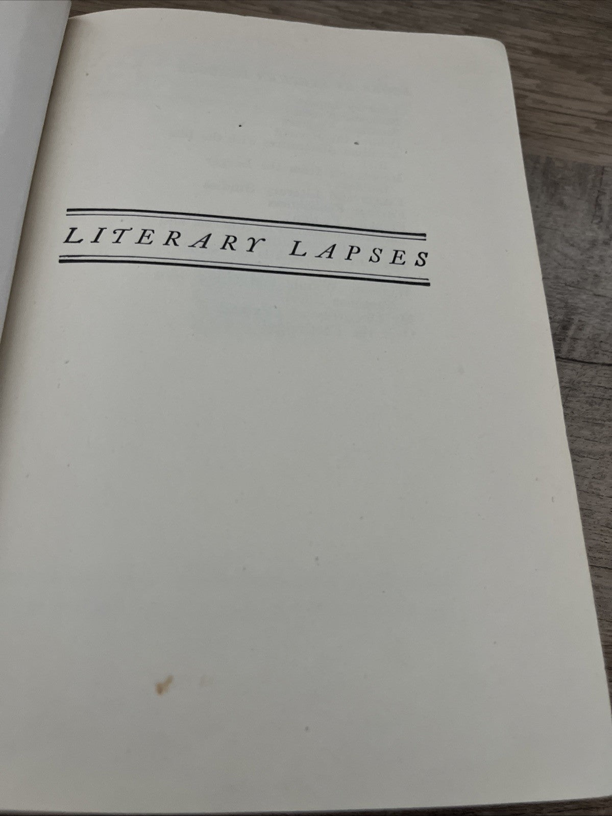 Literary Lapses by Stephen Leacock