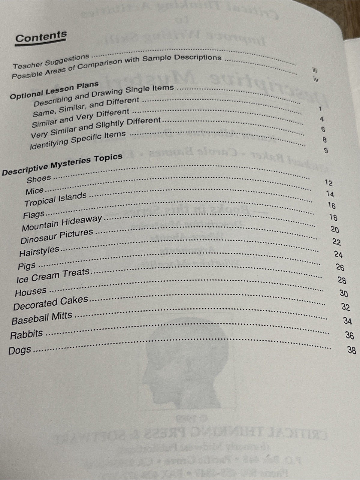 Critical Thinking Activities to Improve Writing : Descriptive Mysteries A-1