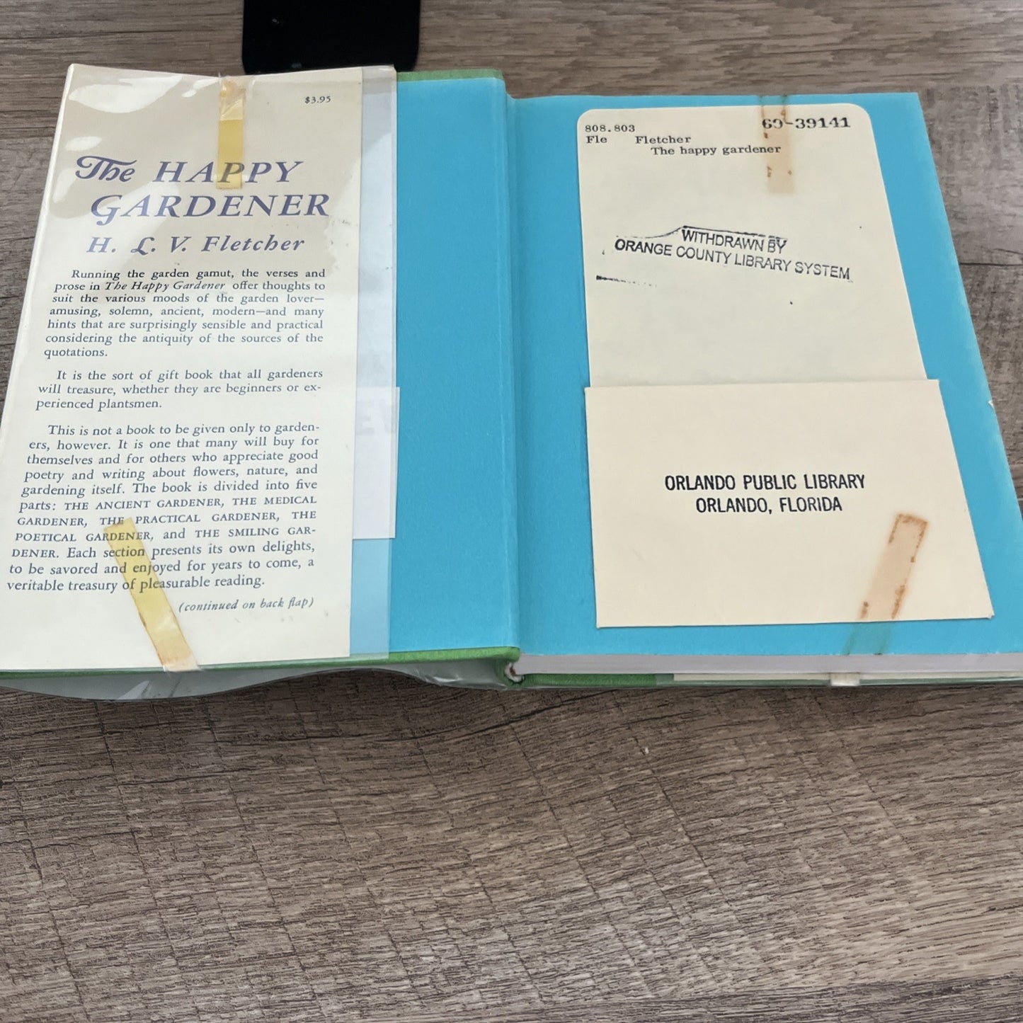 The Happy Gardener HLV Fletcher Poems Passages 1969 Hardcover w/ Thomas Bewick