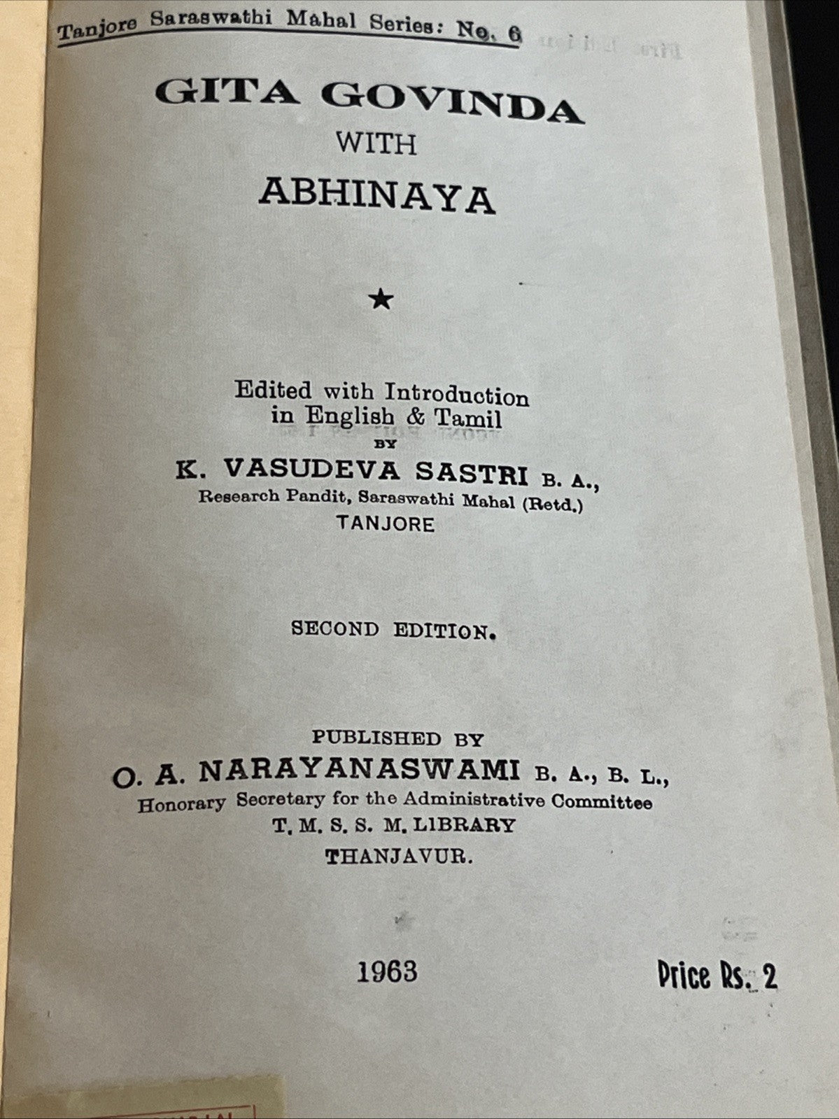Gita Govinda with Abhinaya by Jayadeva  ( Son Of Bhojadeva) 1963