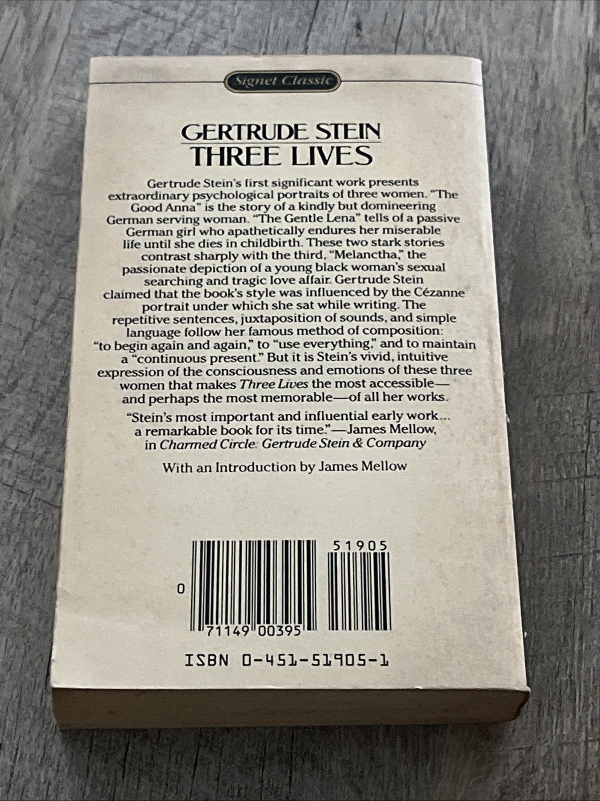 THREE LIVES by Gertrude Stein vintage 1985 Signet paperback