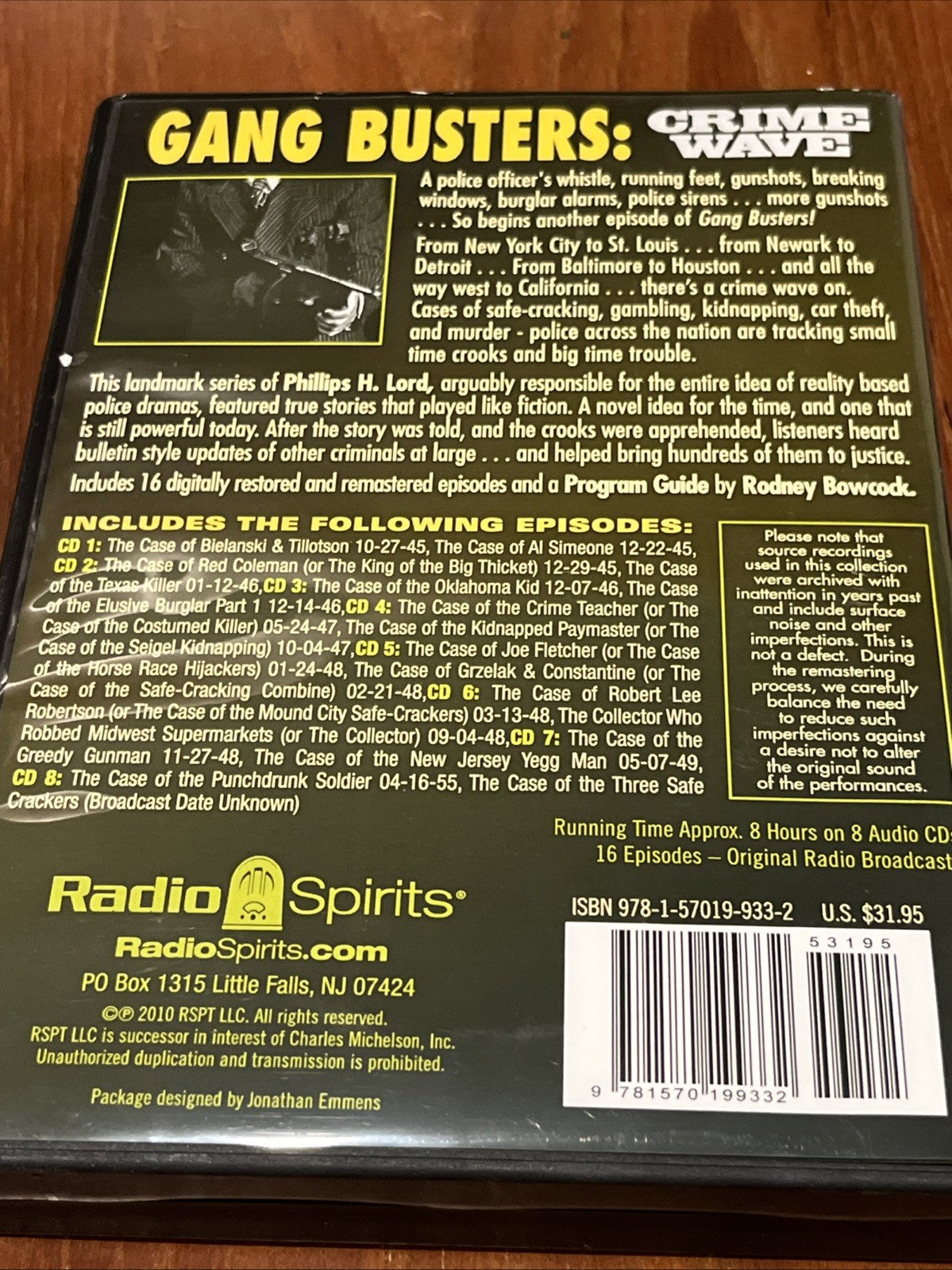 Gang Busters: Crime Wave 8 Audio CD - 16 Episodes Classic Radio Detective