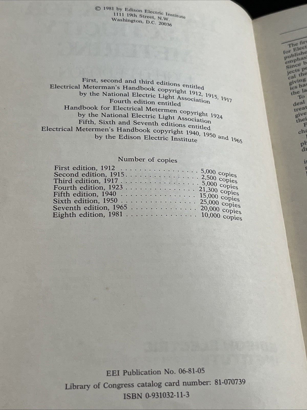 HANDBOOK FOR ELECTRICITY METERING EIGHTH EDITION APPENDICES (EEI) 1981