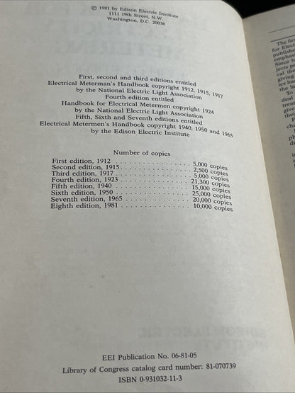 HANDBOOK FOR ELECTRICITY METERING EIGHTH EDITION APPENDICES (EEI) 1981