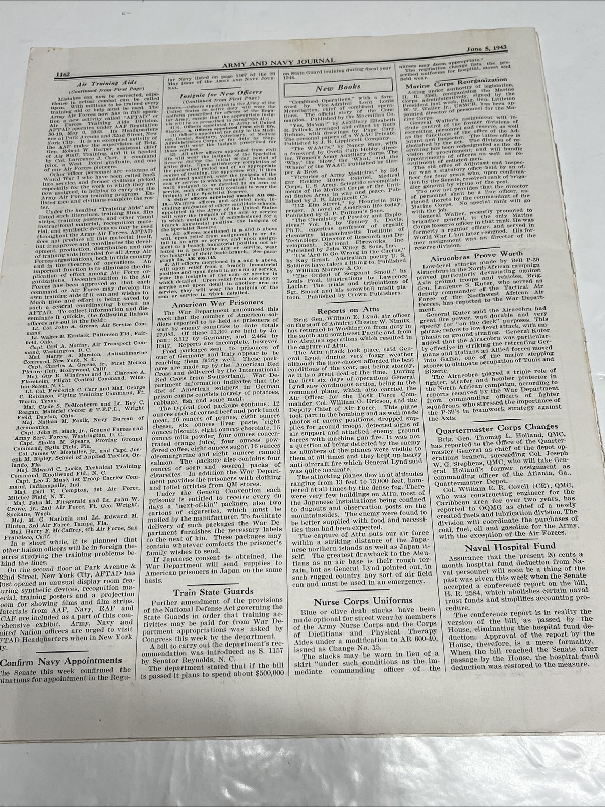 Army Navy Journal Washington DC Vol. 80, No 40, June 5, 1943￼
