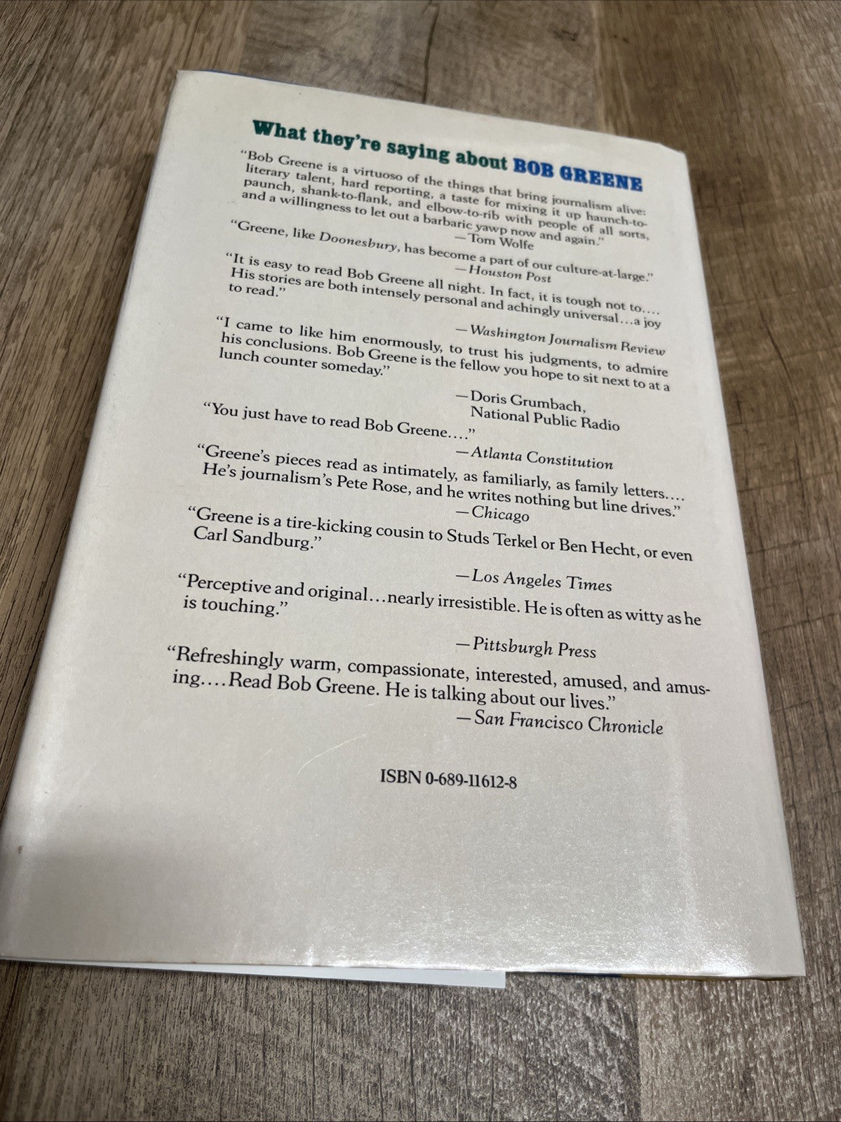 Be True To Your School By Bob Greene Signed Autographed Book
