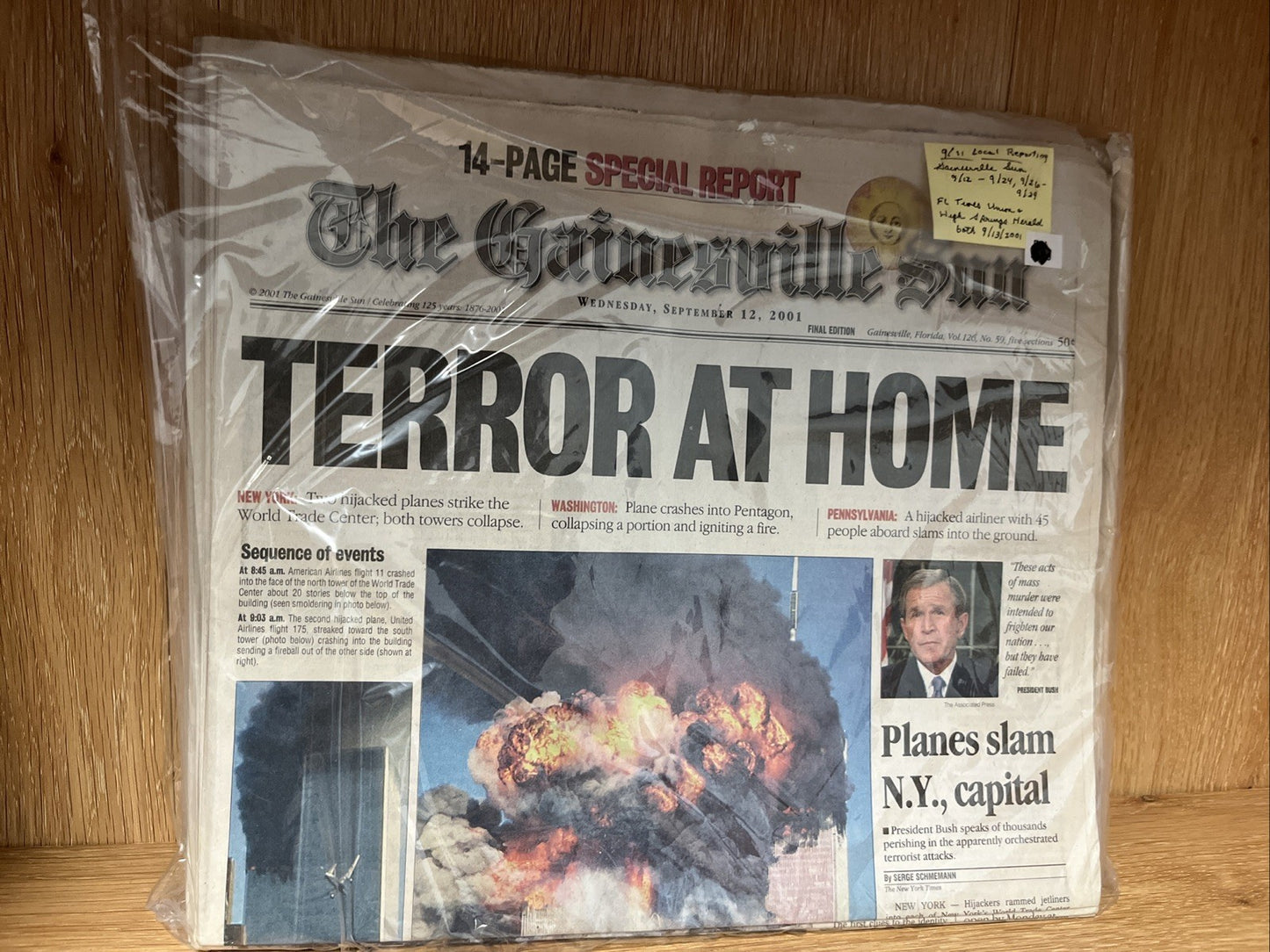 Lot of 16 Newspapers 9/11 High Springs Herald for Sept 12-24 & 26-29 Gainesville
