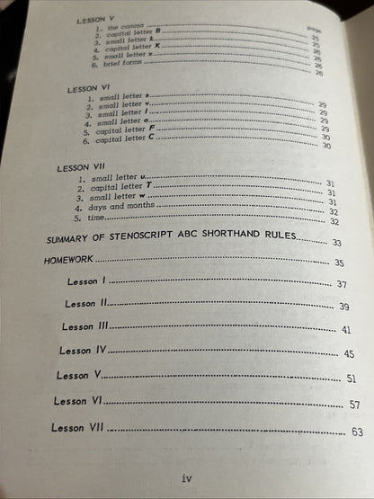 ABC Shorthand Stenoscript VINTAGE 1961 REVISED HARDCOVER EDITION