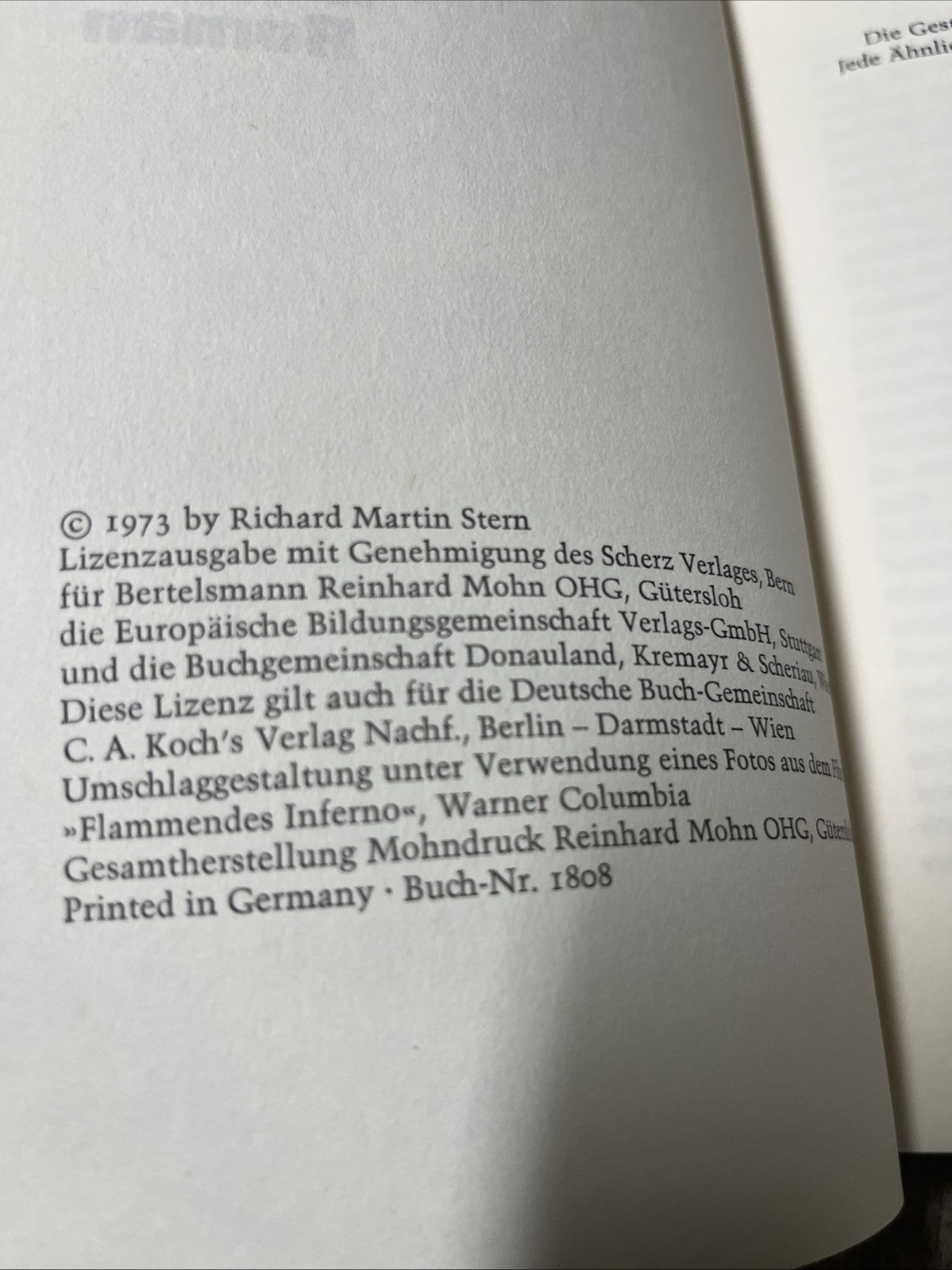 Der Turm Roman - Richard Martin Stern ; Flammendes Inferno