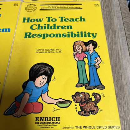 Vintage Parenting Kids Book Lot 4 Discipline Responsibility Teen Self-Esteem 80s