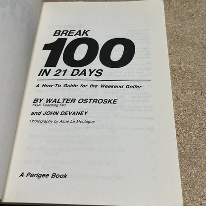 Break 100 in 21 Days Plus Bedroom Golf Rules