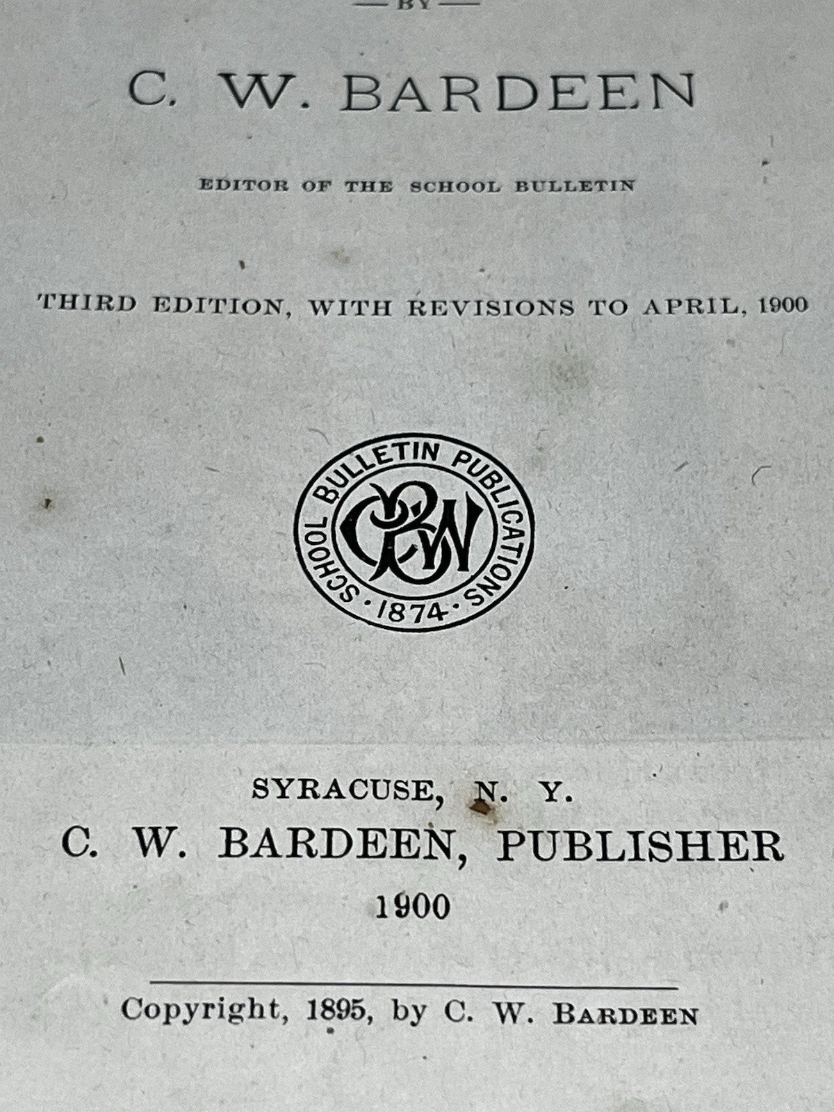 Vintage A Brief Descriptive Geography of the Empire State by C.W. Bardeen 1900