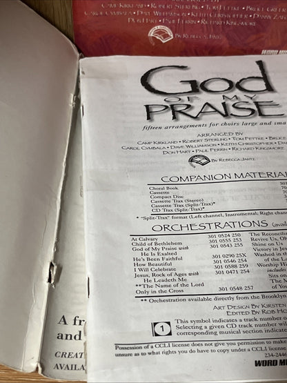 Lot Of 5 God Of My Praise Word Music Songbook Choral Collection Camp Kirkland