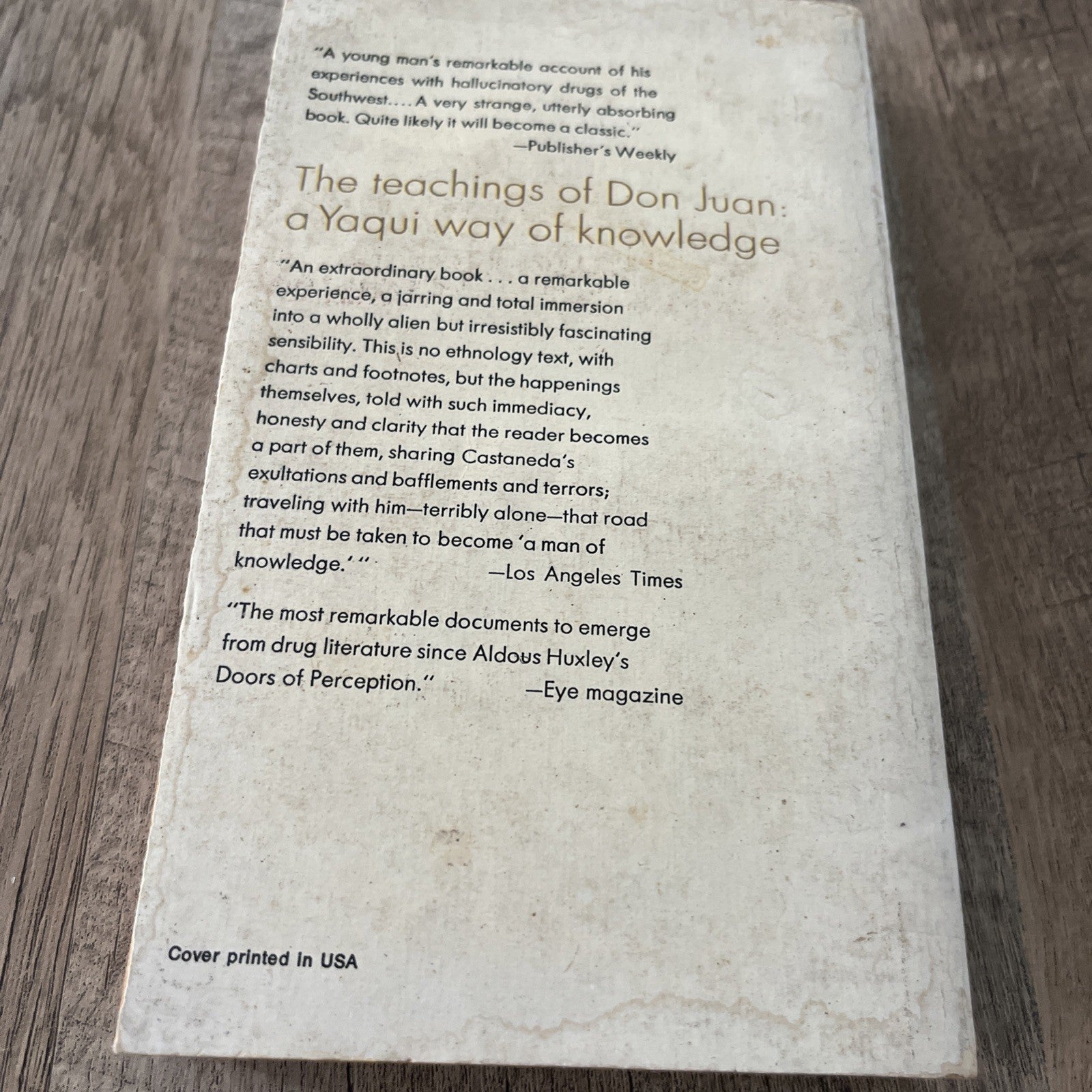 The Teachings of Don juan A Yaqui Way of Knowledge Carlos Castaneda 1971