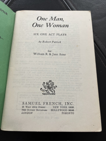 One Man, One Woman: Six One Act Plays by Robert Patrick, Samuel French, Inc