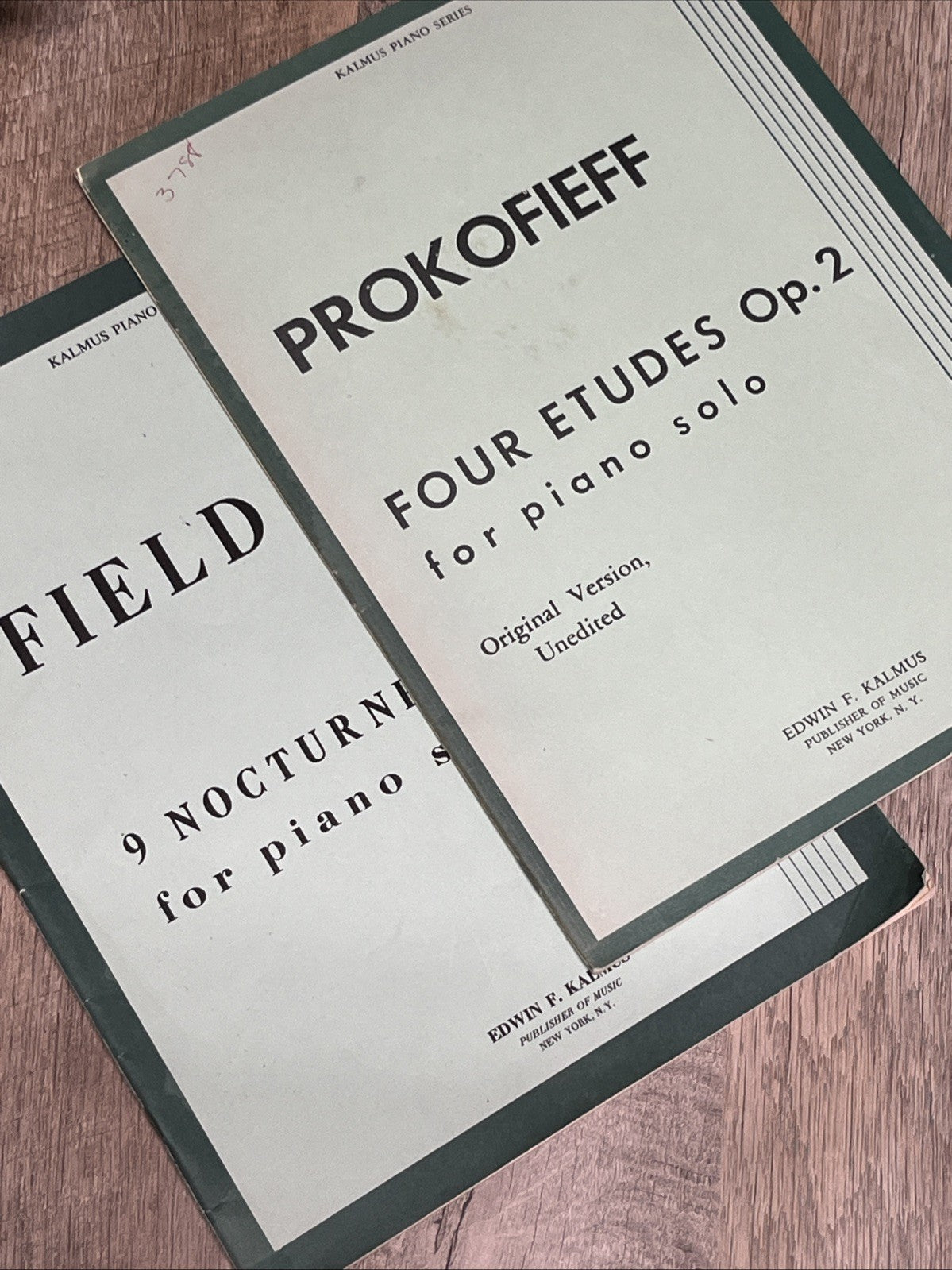 PROKOFIEFF / FIELD piano Sheet Music Edwin F KALMUS 2 Lot VT Music Books