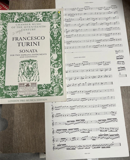 Francesco Turini - Sonata - For Two Soprano Instruments and Continuo