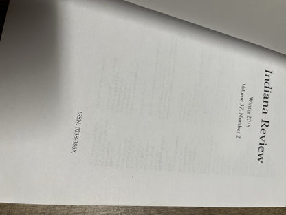 Indiana Review 2015 - 2016 Volume 37 and 38 Number 2