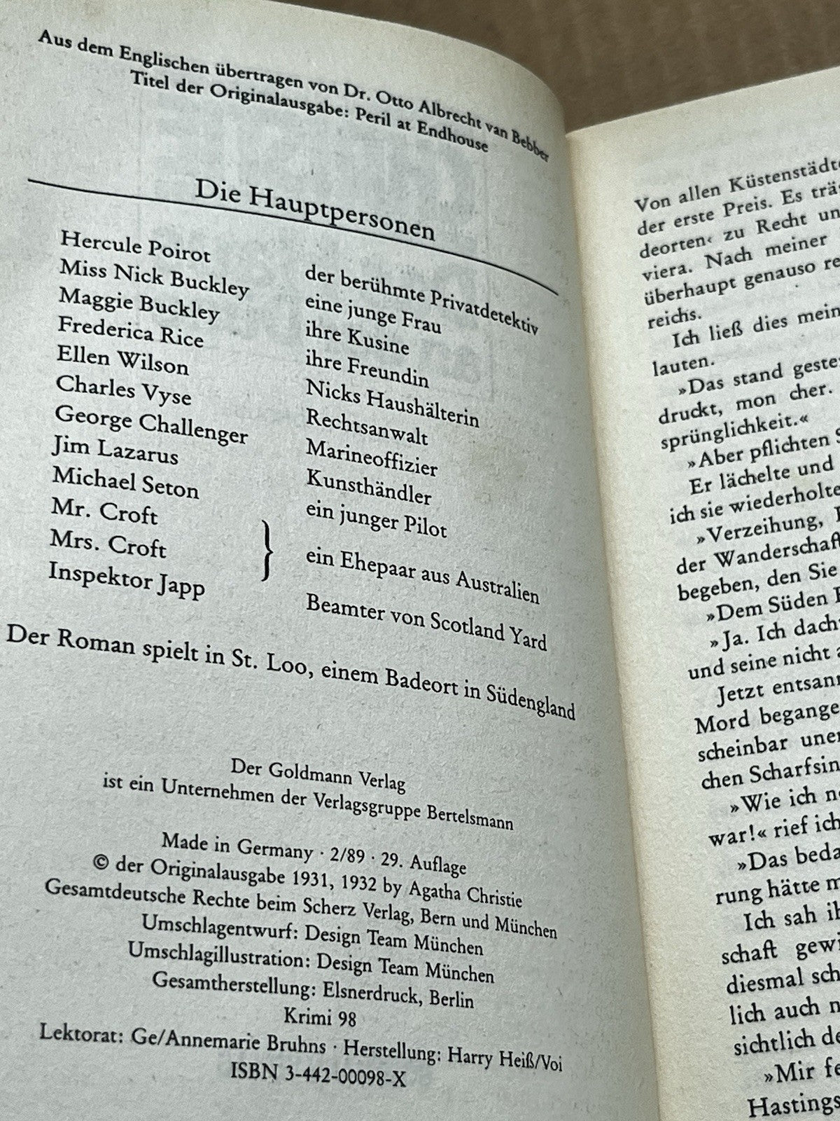 Das Haus an der Düne Agatha Christie [German] Acceptable