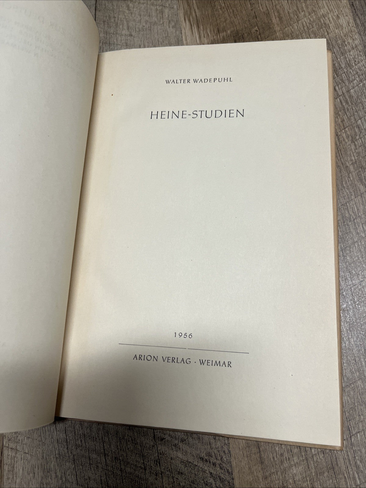 BEITRAGE ZUR DEUTSCHEN KLASSIK WALTER WADEPUHL HEINE-STUDIEN 1956