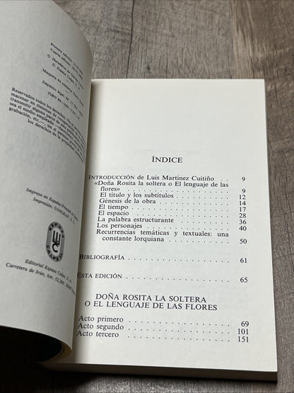 federico garcia lorca Dona Rosita La Soltera O El Lenguaje De Las Flores