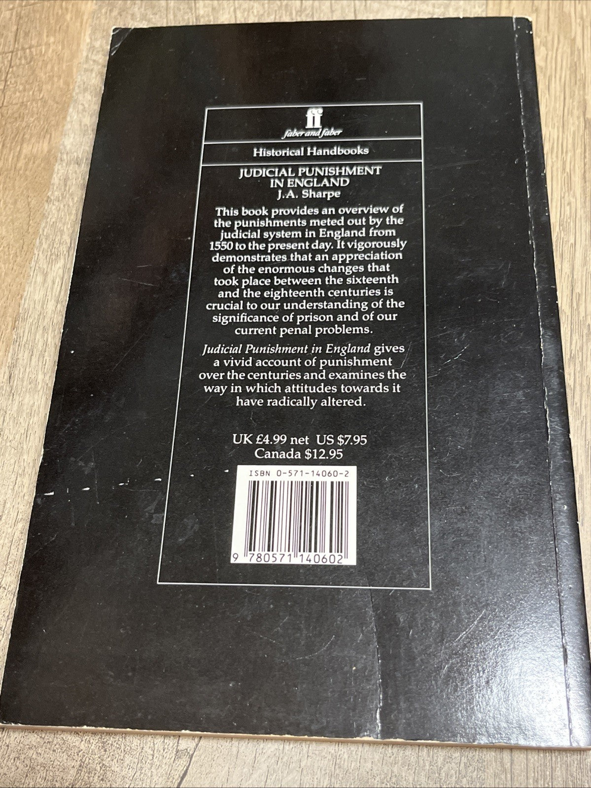 Judicial Punishment in England (Historical handbooks) By J.A. Sh
