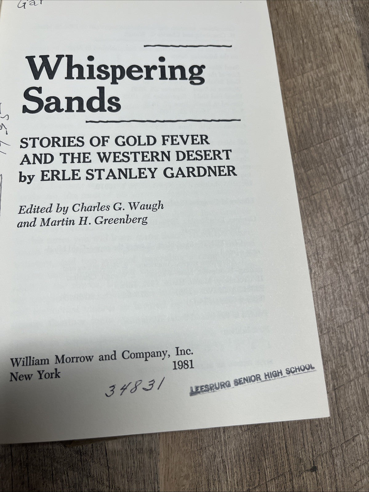 Whispering Sands Story Of Gold Fever The Western..1st Ed Erle Stanley Gardner
