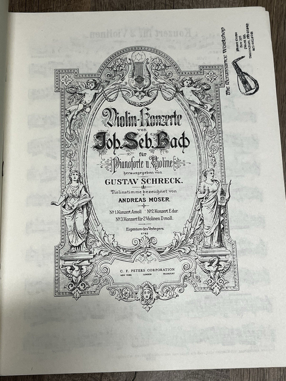 Bach Doppelkonzert Dmoll Sheet Music Edition Peters 231 🎻 Concerto 2 Violins