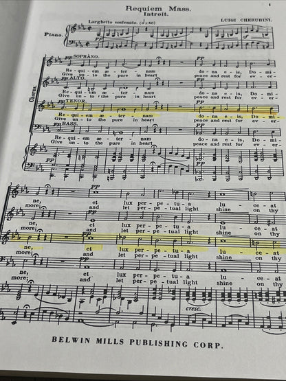 Luigi Cherubini: Requiem Mass in C Minor For Chorus & Orchestra With Latin & Eng