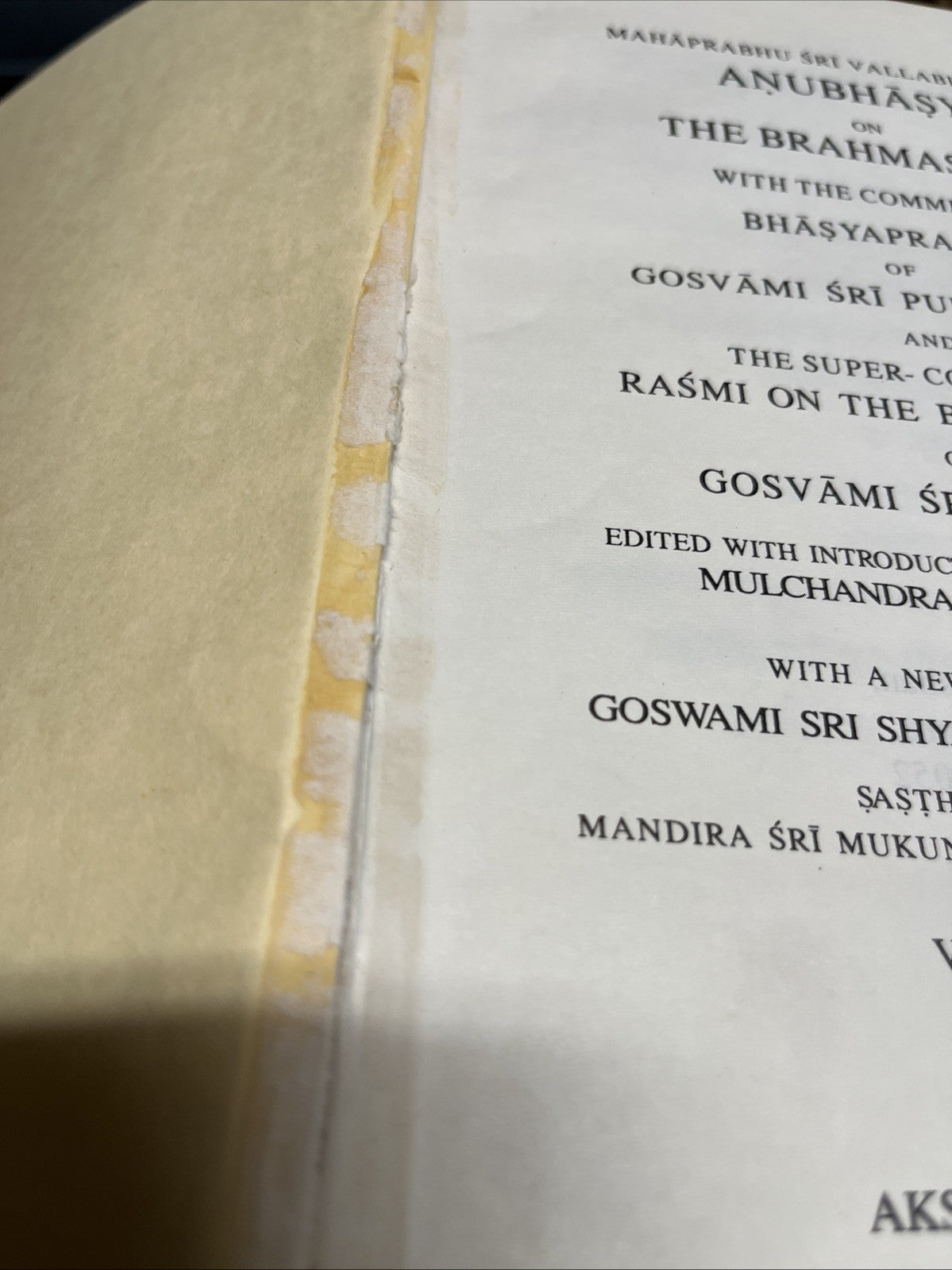 Anubhāṣya on the Brahmasūtra by Śrī Vallabhācārya Volume 1, 3, 4