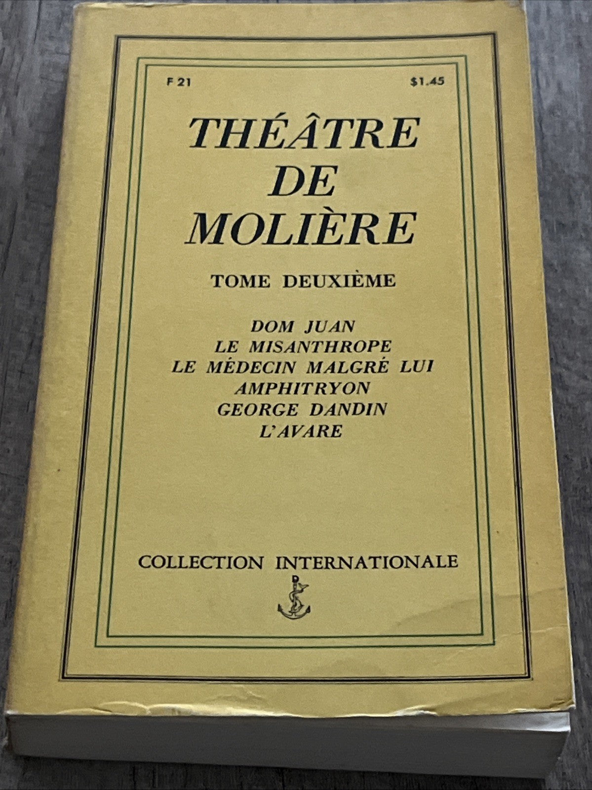 Theatre De Moliere Tome Deuxieme, Dom Juan Le Medecin Malgre Lui Amphitryon 1962