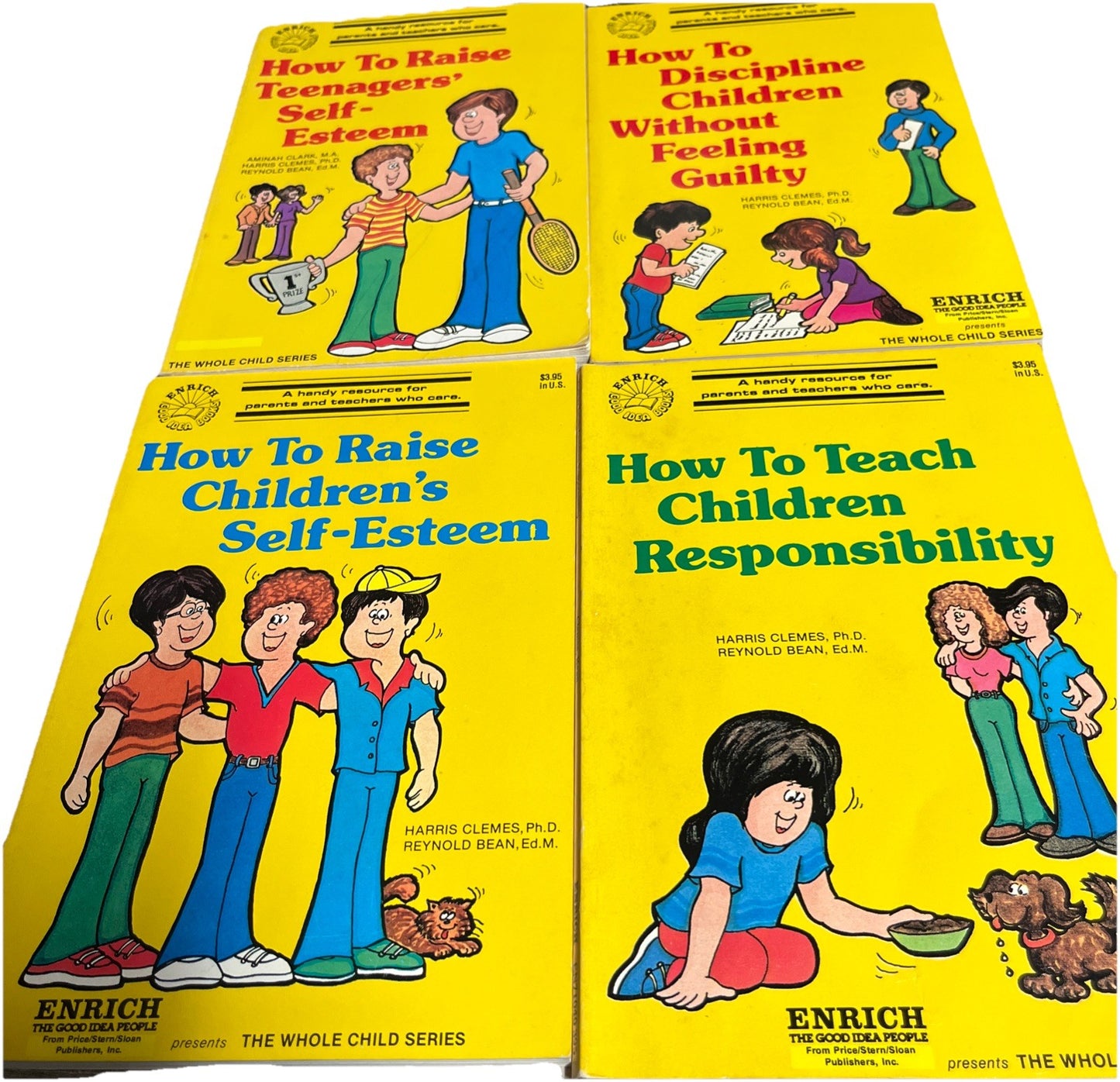 Vintage Parenting Kids Book Lot 4 Discipline Responsibility Teen Self-Esteem 80s