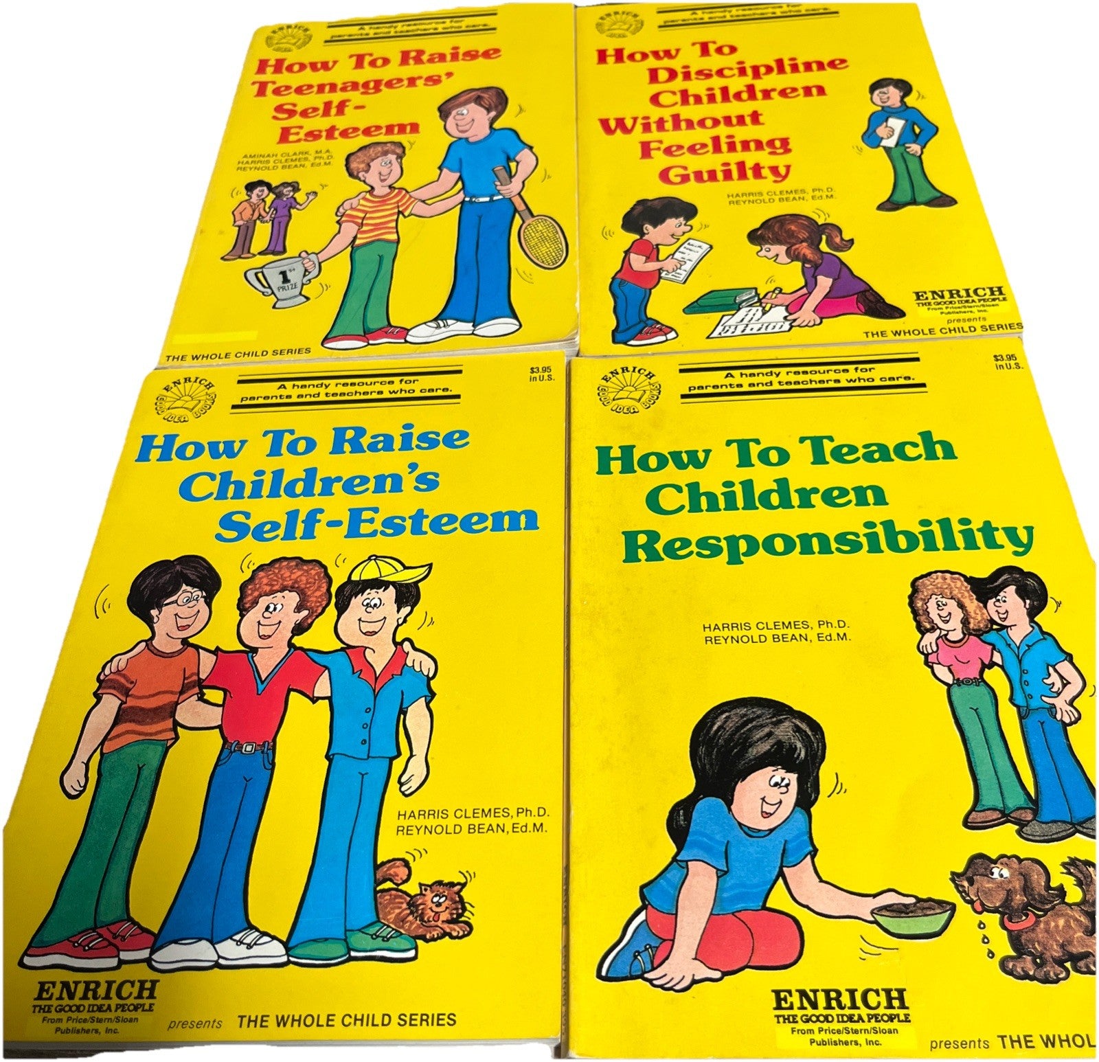 Vintage Parenting Kids Book Lot 4 Discipline Responsibility Teen Self-Esteem 80s