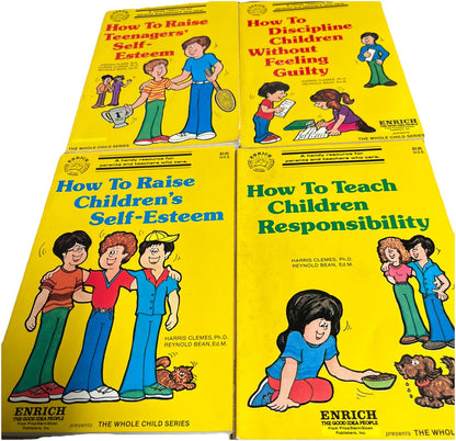 Vintage Parenting Kids Book Lot 4 Discipline Responsibility Teen Self-Esteem 80s