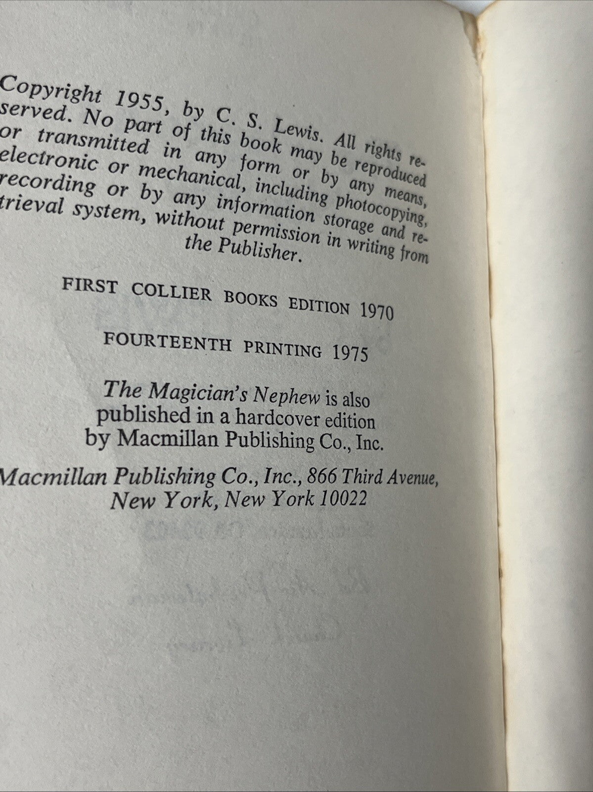 The Chronicles of Narnia Book CS Lewis 1, 2, 3, 5, & 6 Collier Books 1970s